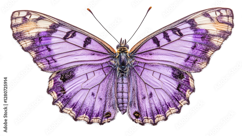 Obraz premium Elegant purple butterfly showcases intricate patterns in nature's palette