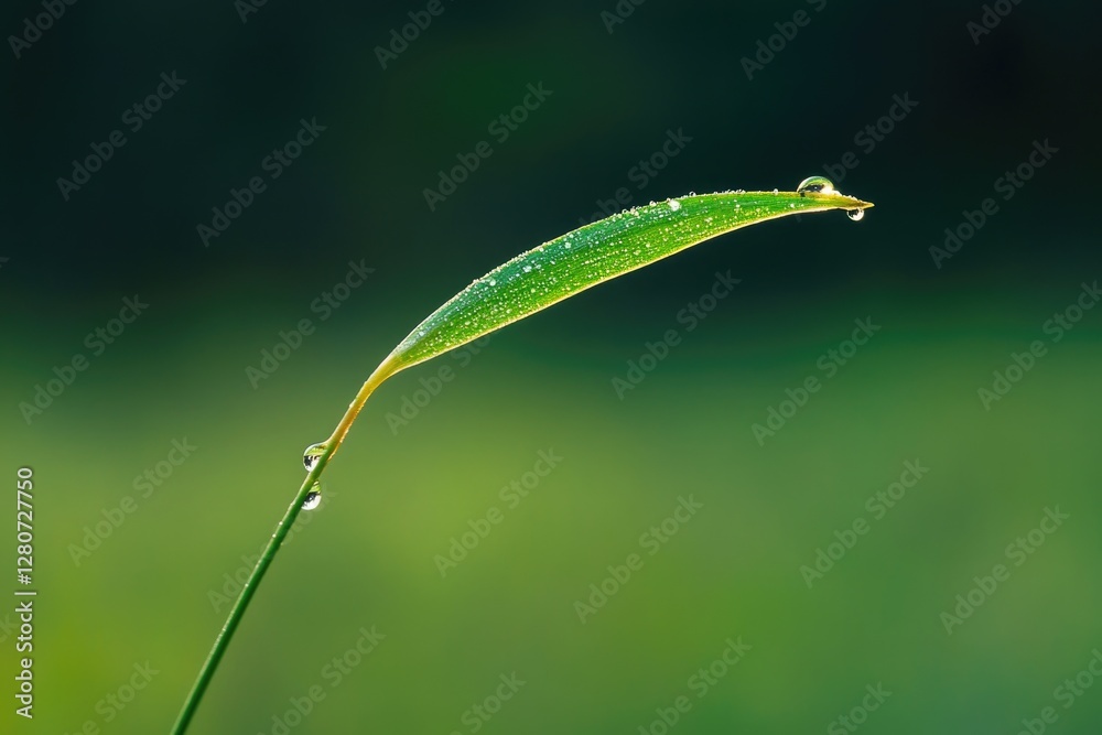 A lone leaf covered in water droplets, perfect for use in nature-inspired designs or as a symbol of renewal A lone leaf covered in water droplets, perfect for use in nature-inspired designs or as a symbol of renewal
