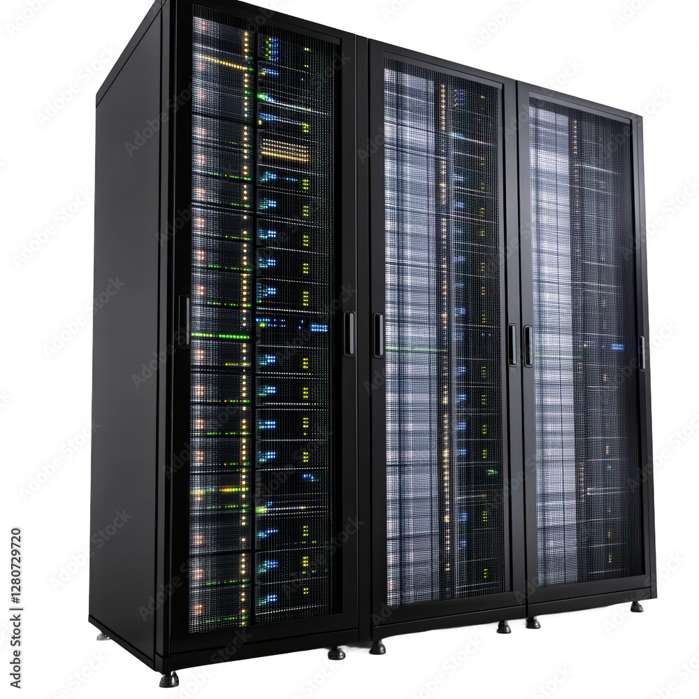 Black computer room database chassis Black computer room database chassis