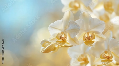 golden scene of the Grand Palace in Bangkok, Thailand, under a clear blue sky.