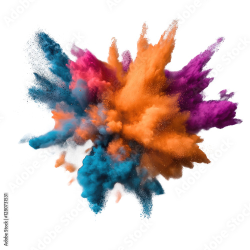 The smoke produced by the explosion of colorful dust