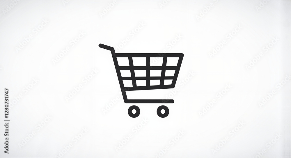 Shopping cart icon in minimalist design Shopping cart icon in minimalist design