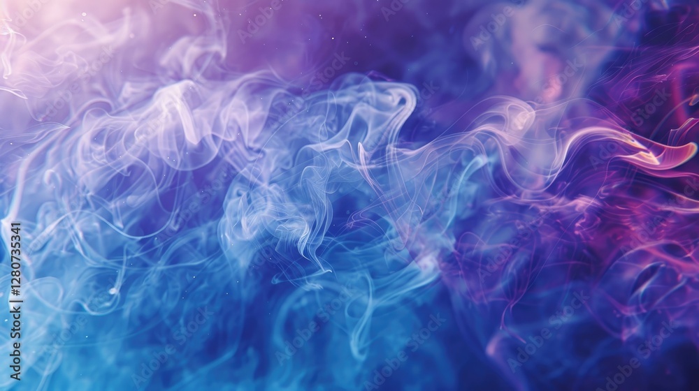 Fototapeta premium Intertwining trails of smoke in shades of blue and purple