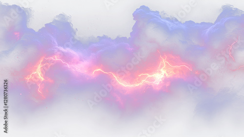 a purple and red cloud with lightnings