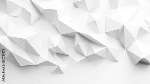Abstract White LowPoly Geometric Background