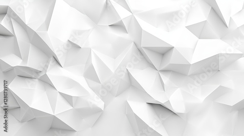 Abstract White LowPoly Geometric Background 1