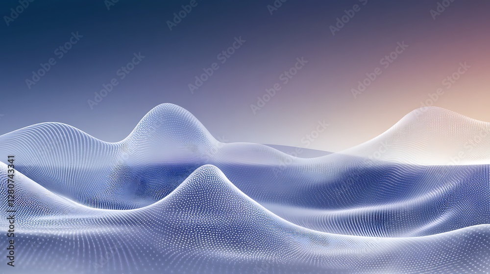 Obraz premium Abstract Digital Landscape Waves of Data Visualization