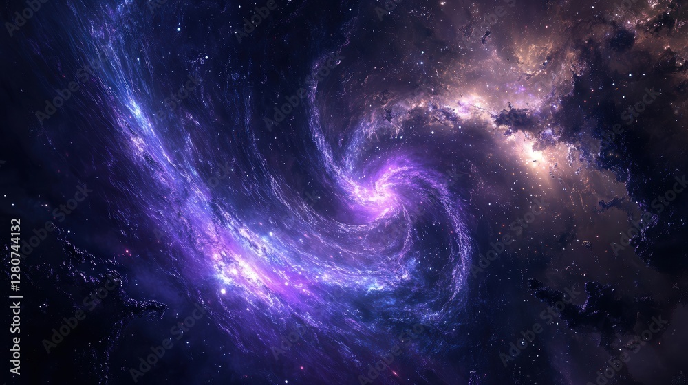 Fototapeta premium colliding galaxy pair, their gravitational dance captured in stunning detail.