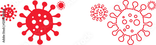 Virus and bacteria icon set. Vector collection isolated poster for healthcare education. Pathogenic bacteria viruses and microbes. Disease-causing Colorful bacterium type microorganism infection.