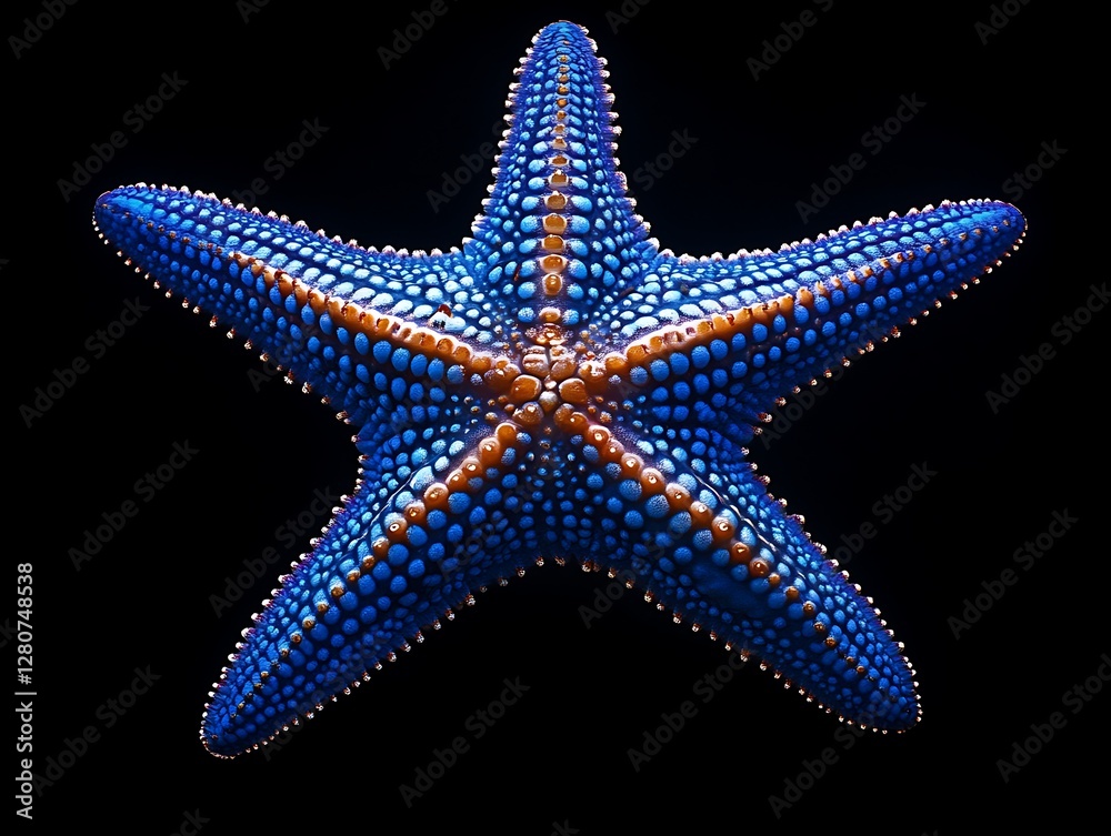 Blue starfish ocean black background marine life Blue starfish ocean black background marine life