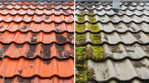 Roof Cleaning Before & After Comparison photo