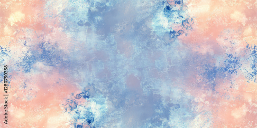 Obraz premium A seamless futuristic neon-infused gradient, blending chambray blue and peach fuzz into a glowing, soft-lit abstract background.