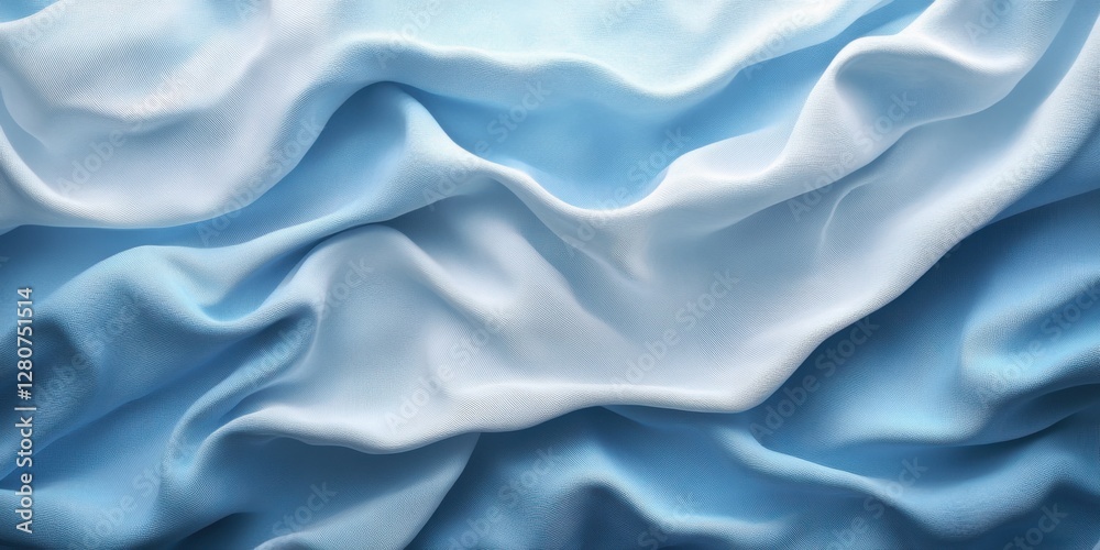 Obraz premium Softly Flowing Textures of Light Blue Fabric Create a Captivating Visual Experience in Photography
