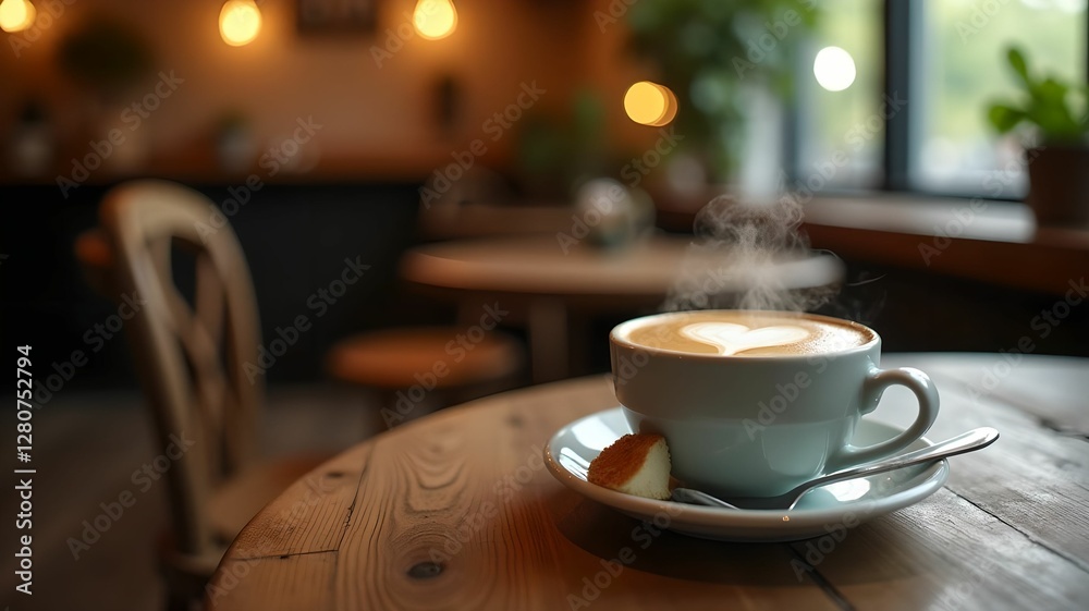 Fototapeta premium Warm Latte with Heart Design