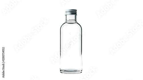 Wallpaper Mural Clear glass bottle sits elegantly on a plain background, showcasing simplicity and purity Torontodigital.ca