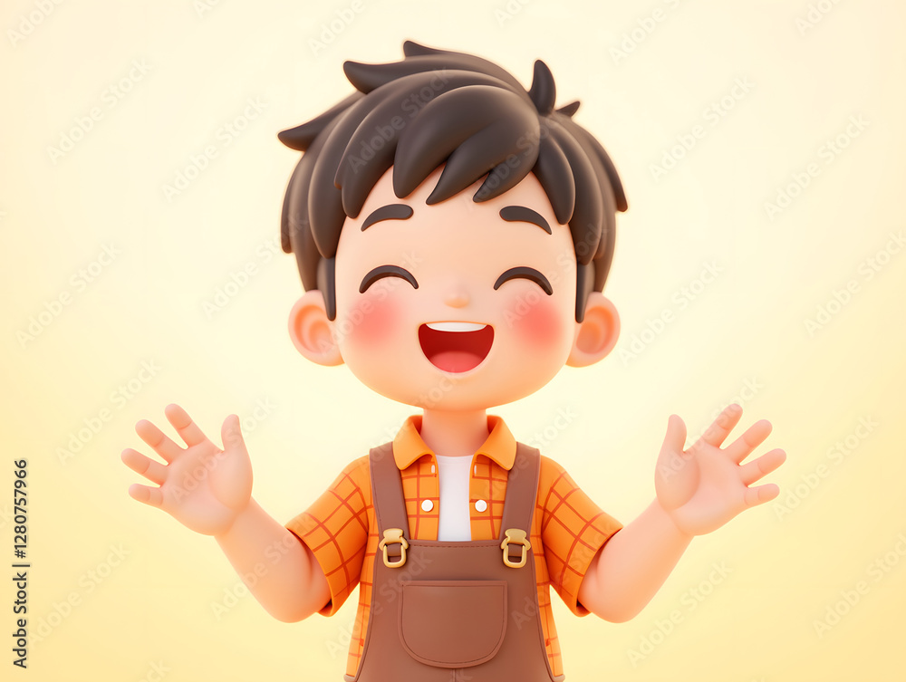 3d farmer cartoon character, farmer image illustration wearing cartoon plaid shirt 3d farmer cartoon character, farmer image illustration wearing cartoon plaid shirt