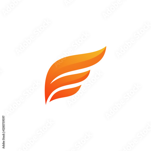 Modern logo initial letter e with wings element