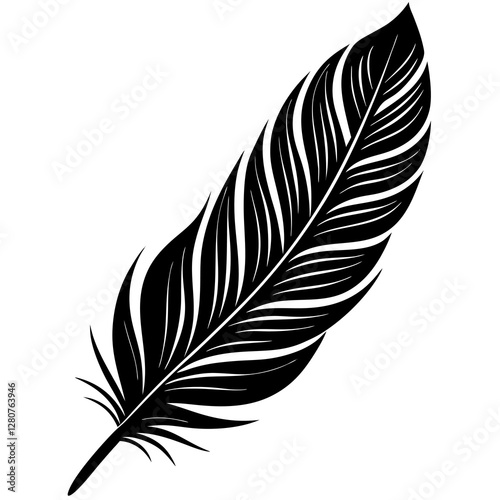 Creative Feather Silhouette Vector Modern & Timeless Design.