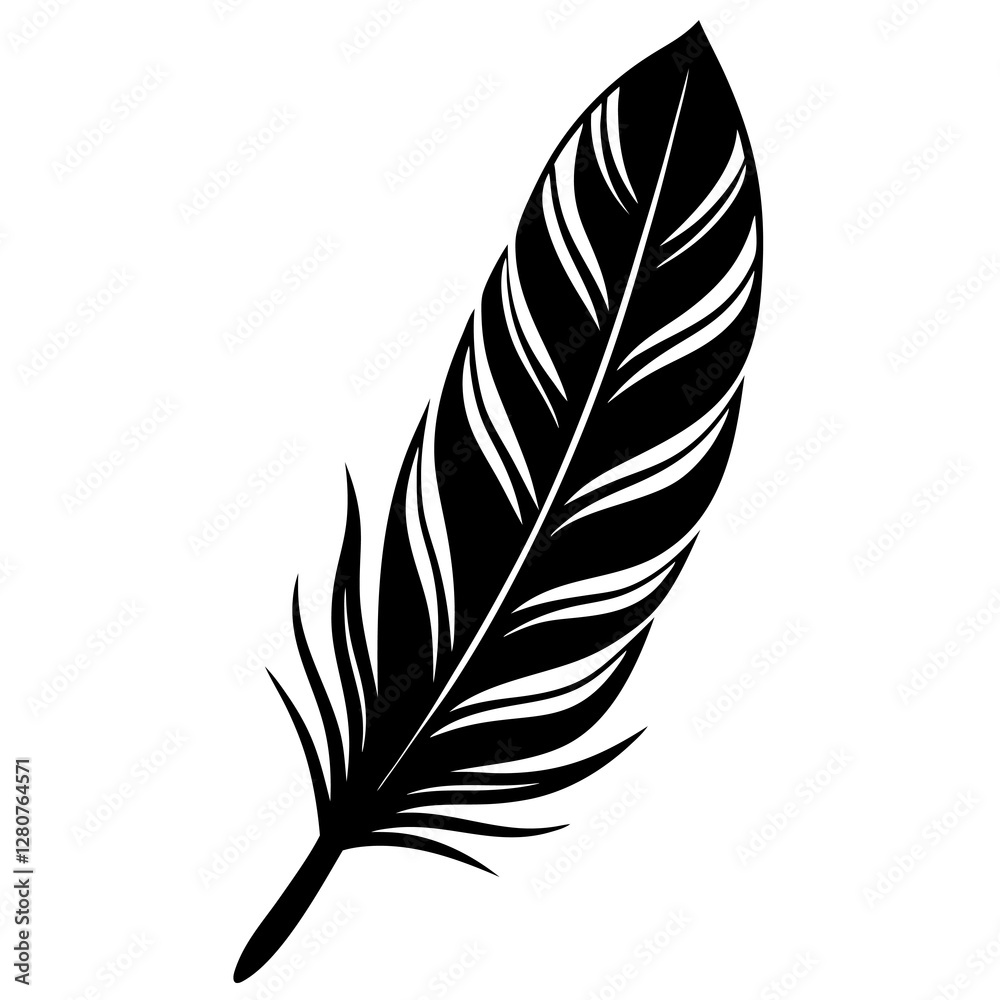 Obraz premium Versatile Feather Silhouette Vector – Ideal for Digital & Print Use.