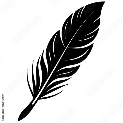 Versatile Feather Silhouette Vector – Ideal for Digital & Print Use.