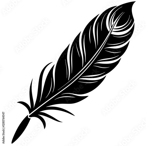 Versatile Feather Silhouette Vector – Ideal for Digital & Print Use.