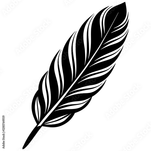 Minimalist Feather Silhouette Vector – Elegant & Stylish.