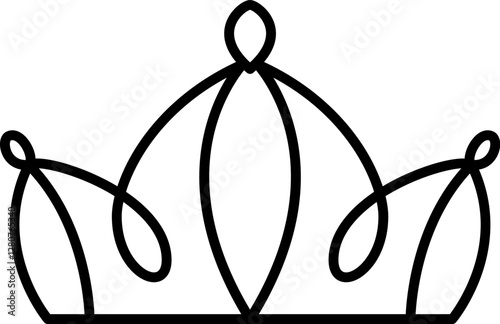 Vector princess crown icon aesthetics thin line sign Logo. Outline Crown Isolated Contour Symbol Illustration for your web and mobile app design concept