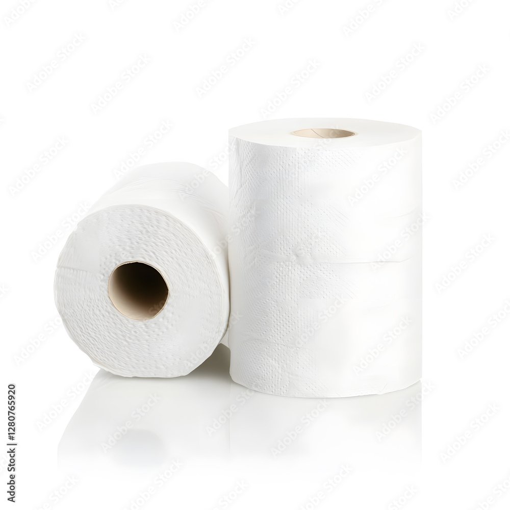 A roll of toilet paper isolated on white background A roll of toilet paper isolated on white background