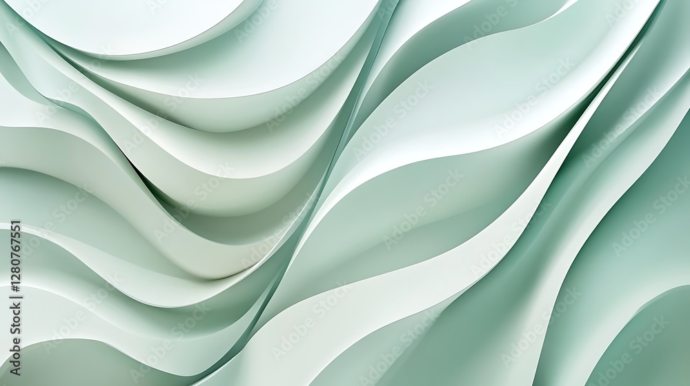Obraz premium Abstract Green Wave Pattern Design Background