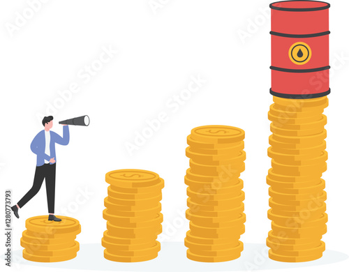 Oil issues. Modern flat vector illustration

