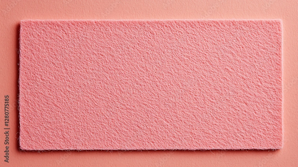 Fototapeta premium A soft, textured pink mat laid against a complementary background, showcasing its plush surface and simple rectangular design.
