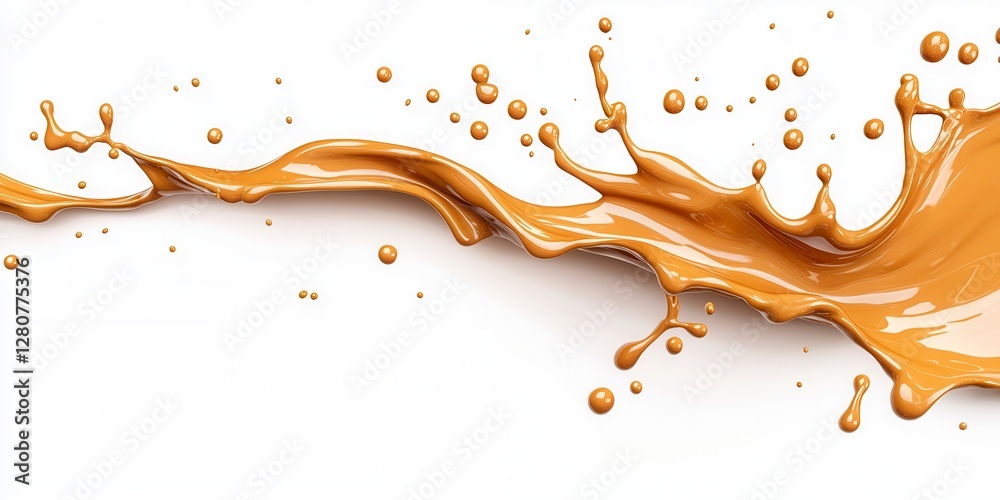 Futuristic 3d texture of cascading liquid chocolate in a splash design on a dark background Futuristic 3d texture of cascading liquid chocolate in a splash design on a dark background
