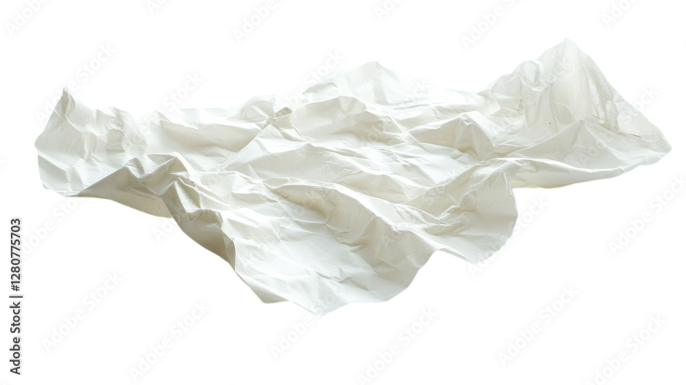 Crumpled white paper creating an elegant abstract design in soft sunlight Crumpled white paper creating an elegant abstract design in soft sunlight