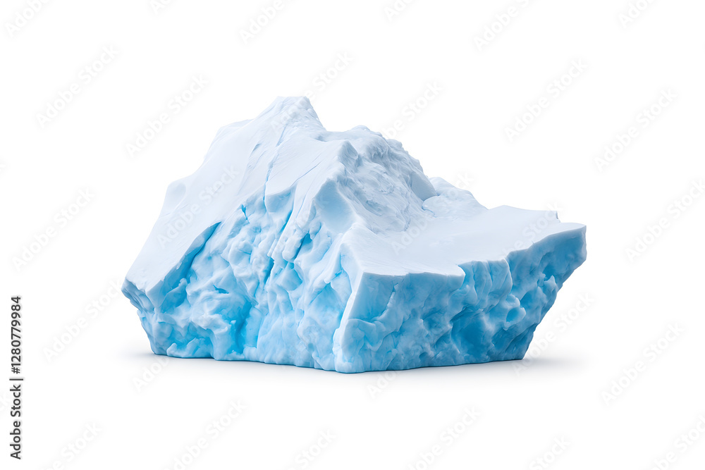 Obraz premium Massive iceberg isolated on white background