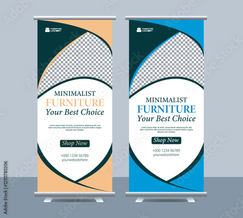 Furniture roll up display standee for presentation purpose