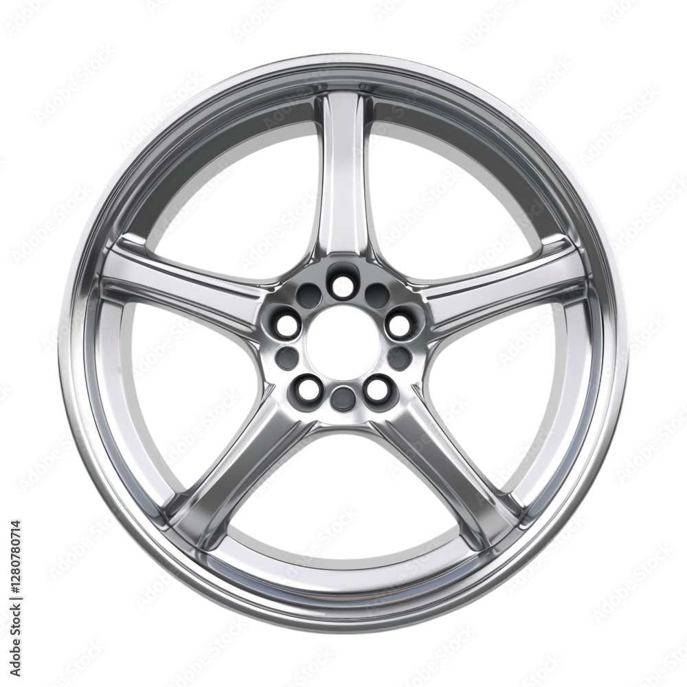 Obraz premium 3D Futuristic Wheel Isolated on Transparent Background