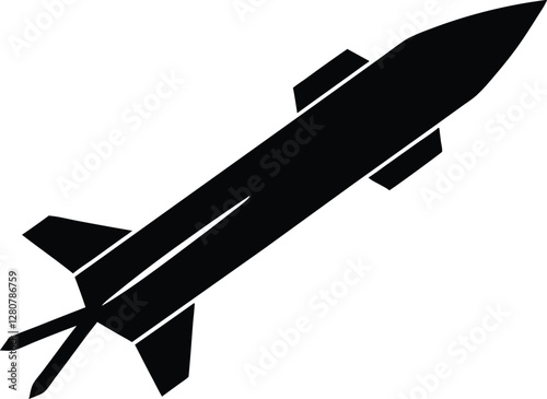 missile silhouette vector illustration, missile Icon