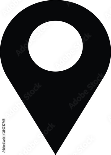 Location pin icon flat vector illustration design