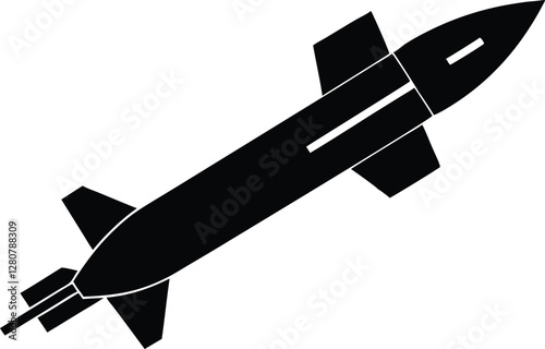 missile silhouette vector illustration, missile Icon