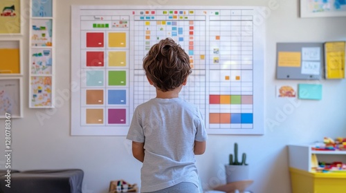Autism research on behavior modification through visual schedules. Featuring structured learning and behavior tracking