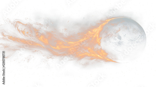 a large orange fireball in the middle of a black background