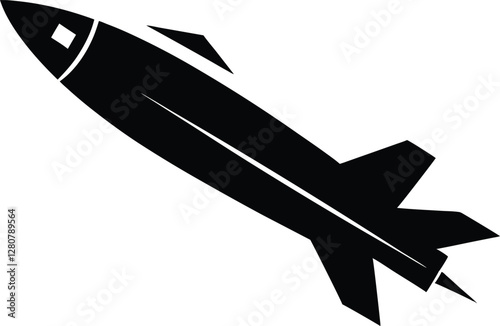 missile silhouette vector illustration, missile Icon