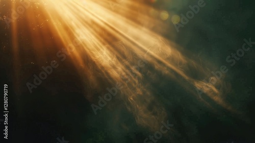 Radiant beams of light creating abstract silhouettes