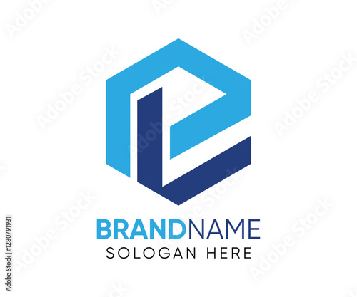 P L logo design vector template