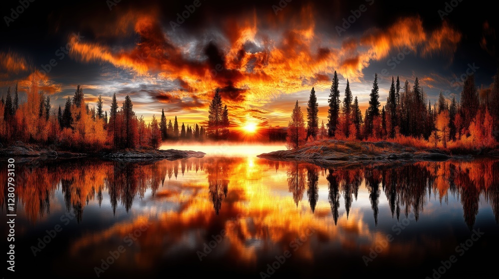 Obraz premium Mixed Perspectives Forest Dawn