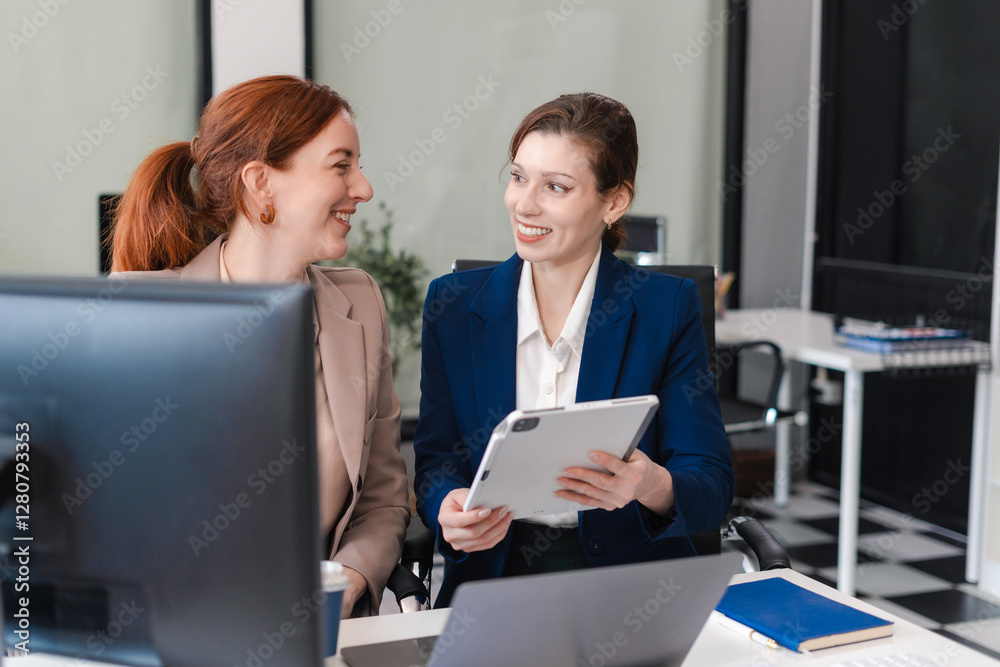 Diverse professionals brainstorming, planning strategy having a discussion Analysis investment researching.