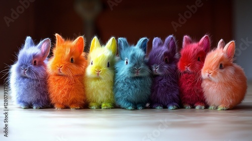 Adorable Rainbow Bunnies  Easter  Pet  Cute  Fluffy  Colorful  Happy