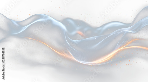 a white wave with gold and silver particles