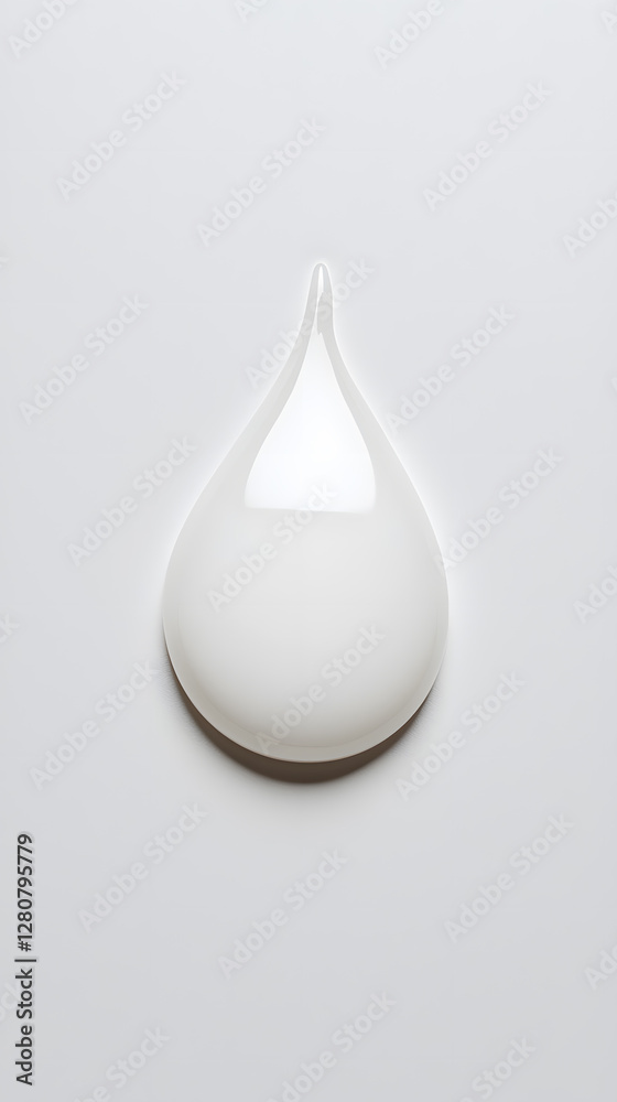 Fototapeta premium Clear cosmetic cream white drop isolated on white background