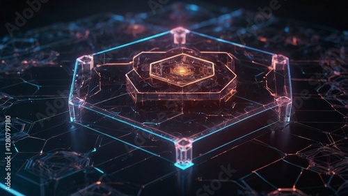 Concept of artificial intelligence, futuristic technology and machine learning